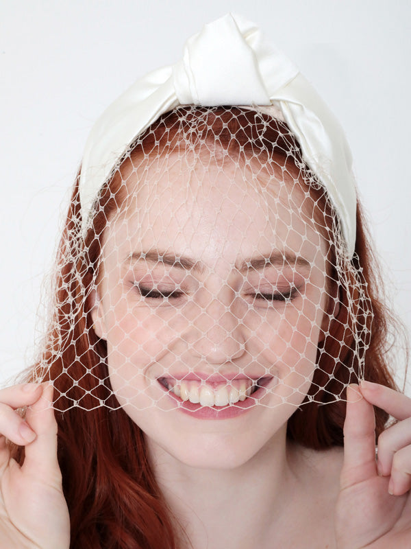 Satin Headband with Veil